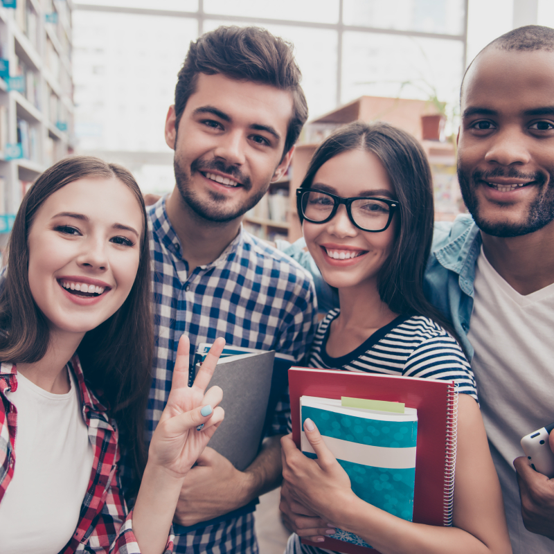 Students looking happy