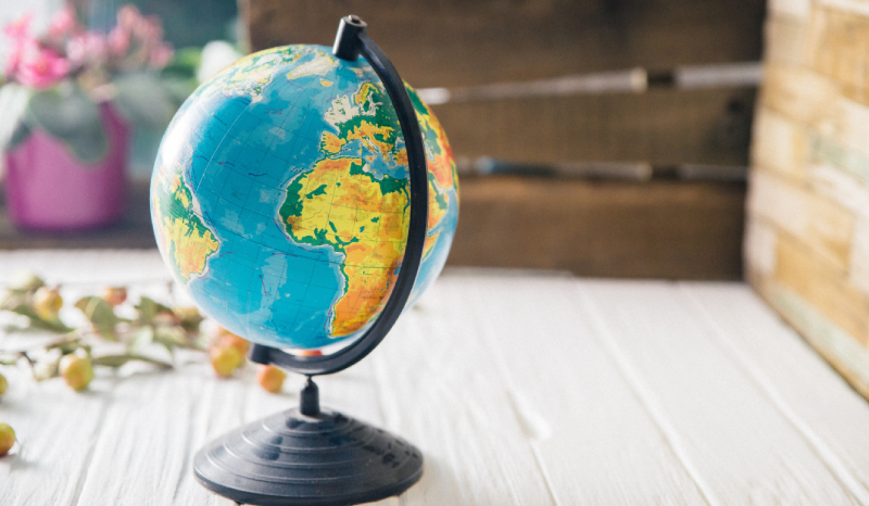 A world globe on a stand
